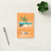 Puerto Rico geïllustreerde kaart reisposter. Post-it® Notes (Kantoor)
