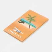 Puerto Rico geïllustreerde kaart reisposter. Post-it® Notes (Schuin)