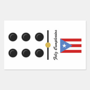 Puerto Rico Gelukkige Verjaardag Domino Rechthoekige Sticker