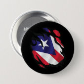 Puerto Rico gescheurde vlag Ronde Button 7,6 Cm (Voorkant /achterkant)