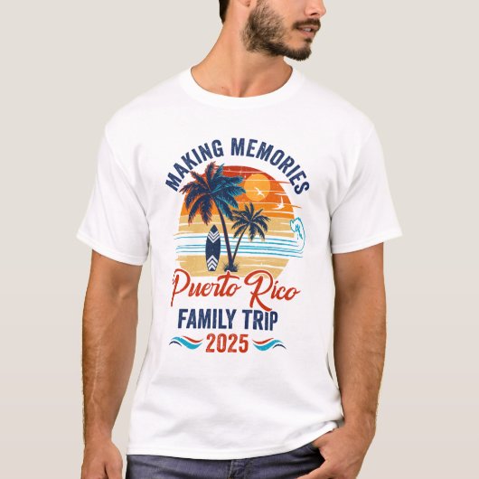 Puerto Rico Gezinsvakantie 2025 herinneringen make T-shirt (Voorkant)