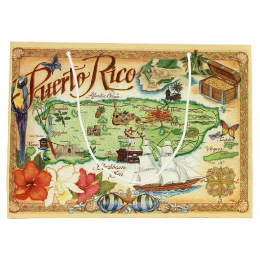 Puerto Rico Gift Bag Groot Cadeauzakje (Achterkant)