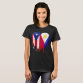 Puerto Rico Greece Flag Heart Citizen Grown Patrio T-shirt (Voorkant volledig)