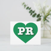 Puerto Rico Green Heart - I Love PR Briefkaart (Staand voorkant)