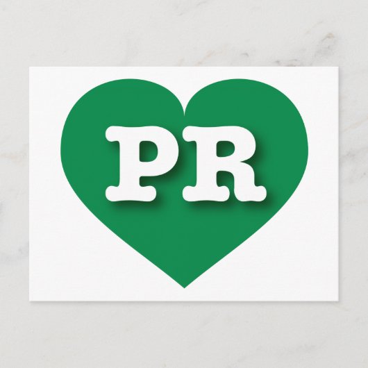 Puerto Rico Green Heart - I Love PR Briefkaart (Voorkant)