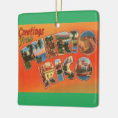 Puerto Rico Greeting Keramisch Ornament (Links)