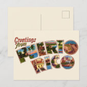 Puerto Rico Groeten Briefkaart (Voorkant / Achterkant)