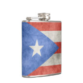 Puerto Rico Grunge Vlag Heupfles (Rechts)
