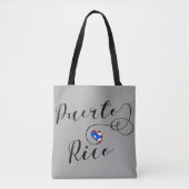 Puerto Rico Hart Boodschappentas, Puerto Ricaans Tote Bag (Voorkant)