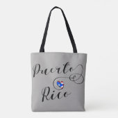 Puerto Rico Hart Boodschappentas, Puerto Ricaans Tote Bag (Achterkant)