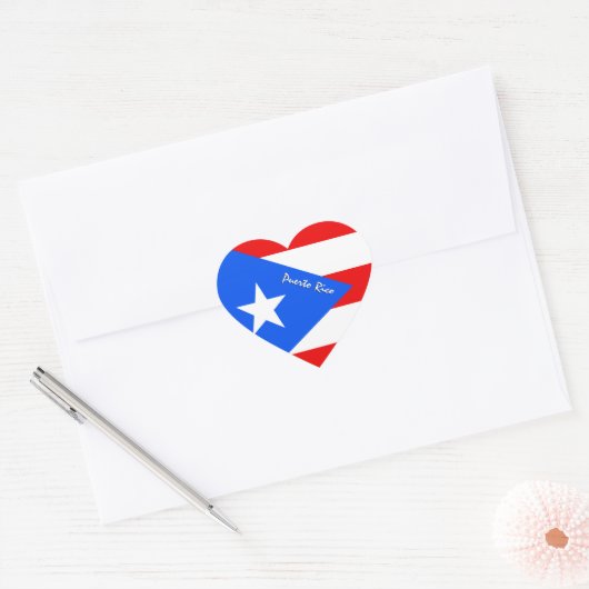 Puerto Rico Hart, Patriottische Puerto Ricaanse vl Hart Sticker (Envelop)
