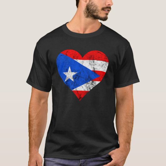 Puerto Rico Hart Puerto Ricaner Puertorro Vlag BO T-shirt (Voorkant)