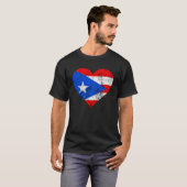 Puerto Rico Hart Puerto Ricaner Puertorro Vlag BO T-shirt (Voorkant volledig)