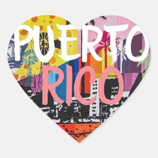 Puerto Rico hart Stickers (Voorkant)