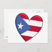 Puerto Rico Heart Flag Briefkaart (Voorkant / Achterkant)