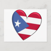 Puerto Rico Heart Flag Briefkaart (Voorkant)
