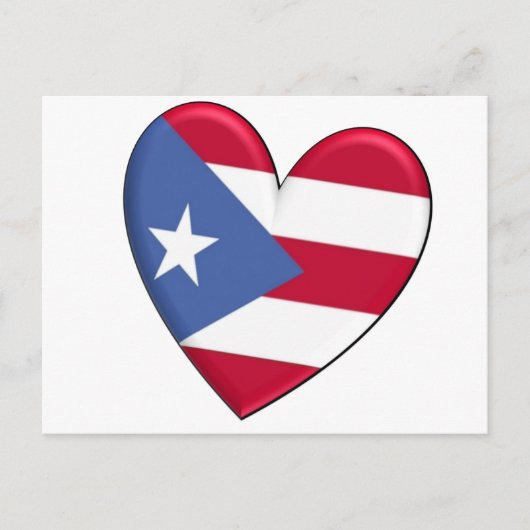 Puerto Rico Heart Flag Briefkaart (Voorkant)