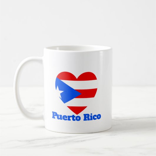 Puerto Rico Heart Flag Koffiemok (Links)