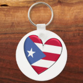 Puerto Rico Heart Flag Sleutelhanger (Voorkant)