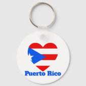 Puerto Rico Heart Flag Sleutelhanger (Achterkant)