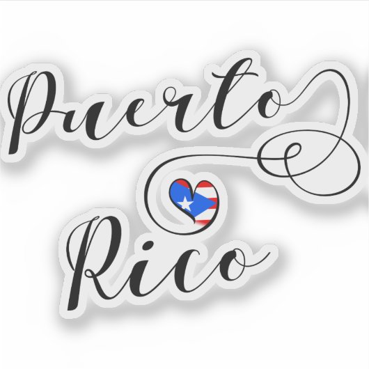 Puerto Rico Heart Flag Sticker (Voorkant)