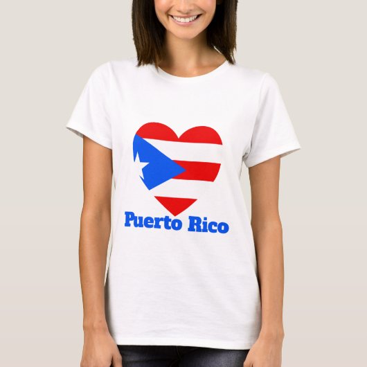 Puerto Rico Heart Flag T-shirt (Voorkant)