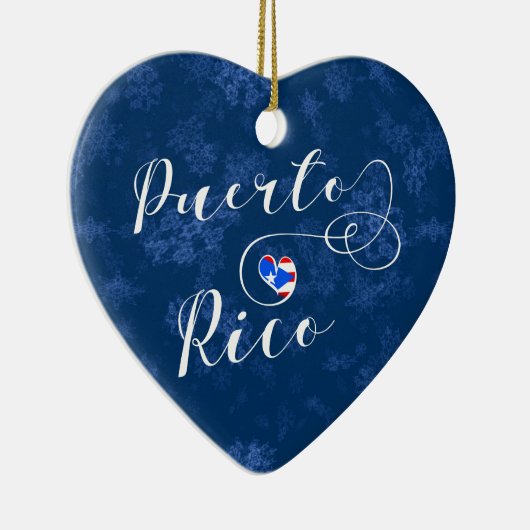 Puerto Rico Heart, kerstboomversiering Keramisch Ornament (Rechts)