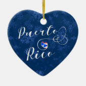 Puerto Rico Heart, kerstboomversiering Keramisch Ornament (Voorkant)