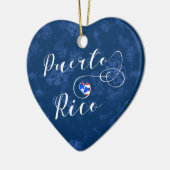 Puerto Rico Heart, kerstboomversiering Keramisch Ornament (Links)