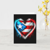 Puerto Rico Heart Puerto Rican Flag  Kaart (Gele Bloem)