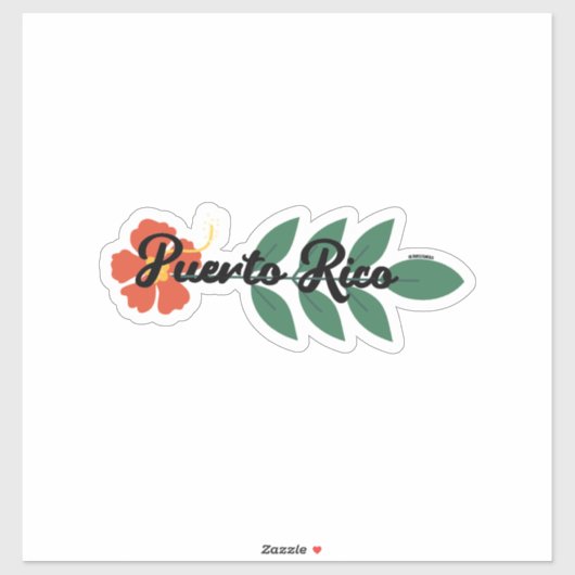 Puerto Rico - Hibisco Sticker (Vel)