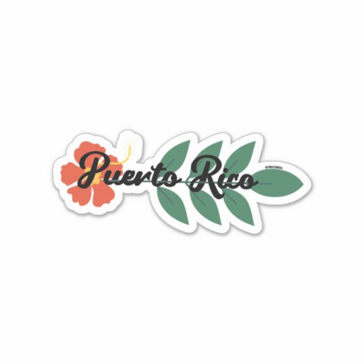 Puerto Rico - Hibisco Sticker (Voorkant)