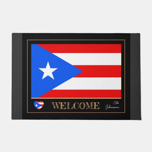 Puerto Rico house mat, Rican Flag Sport / Welkom Deurmat (Voorkant)