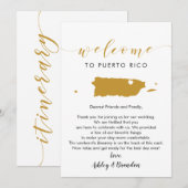 Puerto Rico Huwelijks Welkomstbrief Itinerarium (Voorkant / Achterkant)