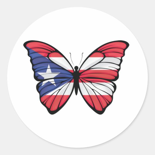 Puerto Rico Hypolimnas-vlinder Ronde Sticker (Voorkant)