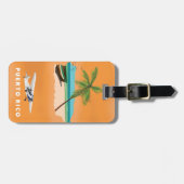 Puerto Rico illustreerde kaartreisposter. Bagagelabel (Voorkant horizontaal)