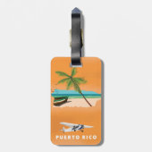 Puerto Rico illustreerde kaartreisposter. Bagagelabel (Achterkant verticaal)