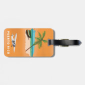 Puerto Rico illustreerde kaartreisposter. Bagagelabel (Achterkant horizontaal)