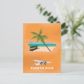 Puerto Rico illustreerde kaartreisposter. Briefkaart (Staand voorkant)
