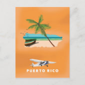 Puerto Rico illustreerde kaartreisposter. Briefkaart (Voorkant)
