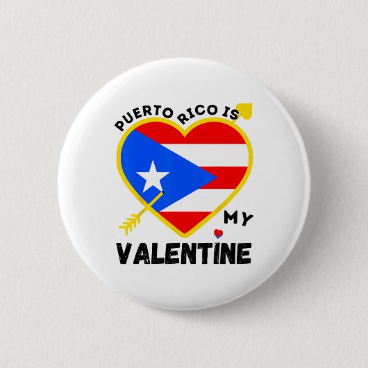 Puerto Rico is mijn Valentijn Valentijnsdag Puerto Ronde Button 5,7 Cm (Voorkant)