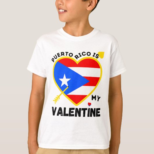 Puerto Rico is mijn Valentijn Valentijnsdag Puerto T-shirt (Voorkant)