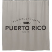Puerto Rico Isla del Encanto Brown Douchegordijn (Voorkant)