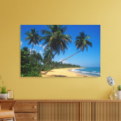 Puerto Rico, Isla Verde, palmbomen. Canvas Afdruk (Insitu (Woonkamer))