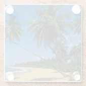 Puerto Rico, Isla Verde, palmbomen Glazen Onderzetter (Achterkant)