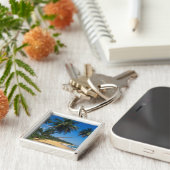 Puerto Rico, Isla Verde, palmbomen. Sleutelhanger (Zijkant)