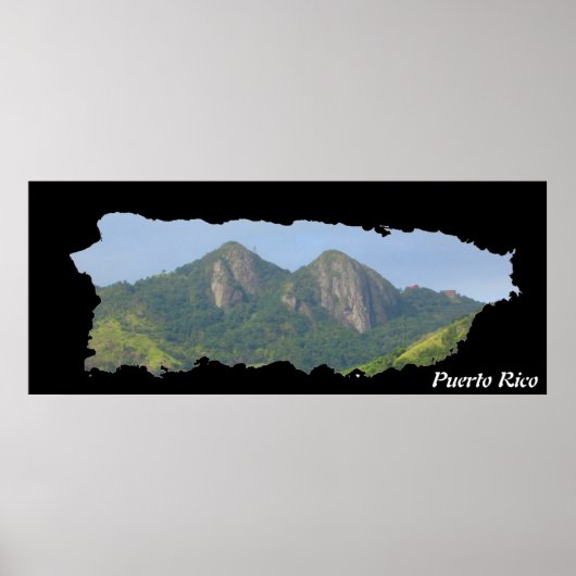Puerto Rico Island Map Cayey Poster (Voorkant)