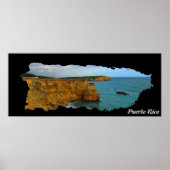 Puerto Rico Island Map Cliffs Poster (Voorkant)