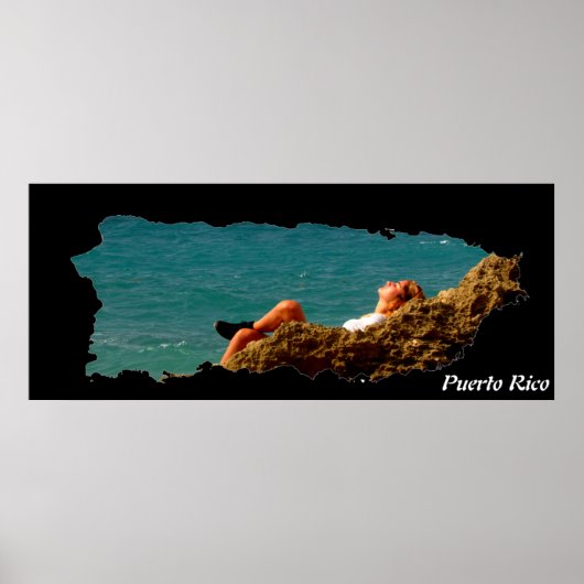 Puerto Rico Island Map Relaxing Poster (Voorkant)