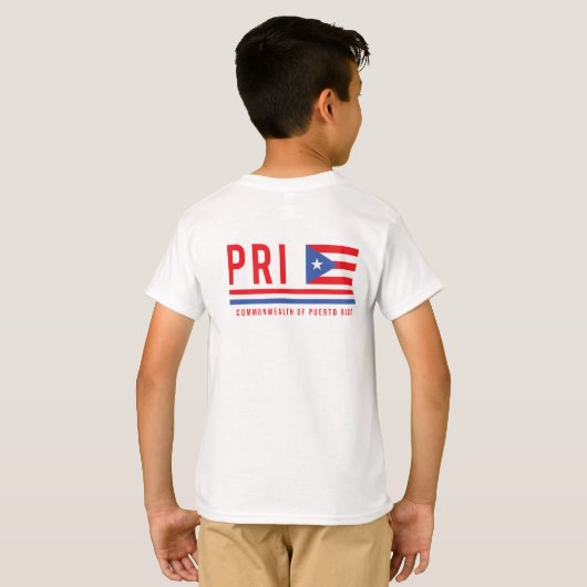 Puerto Rico ISO-code Alpha 3 Design T-Shirt (Achterkant volledig)